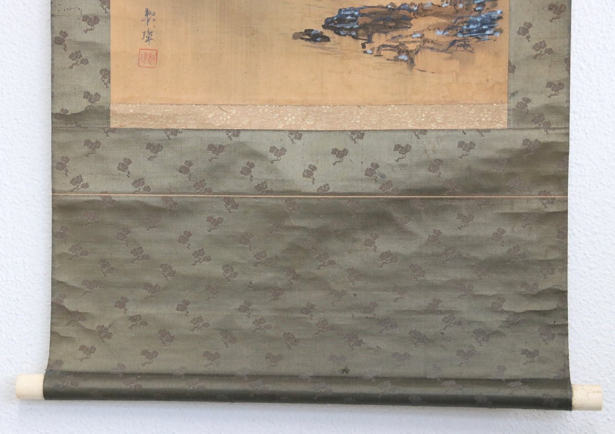 【真作】『田中頼璋』川端玉堂門下「滝」絹本軸装　掛軸　書画　水墨画　日本画　日本美術品_画像8
