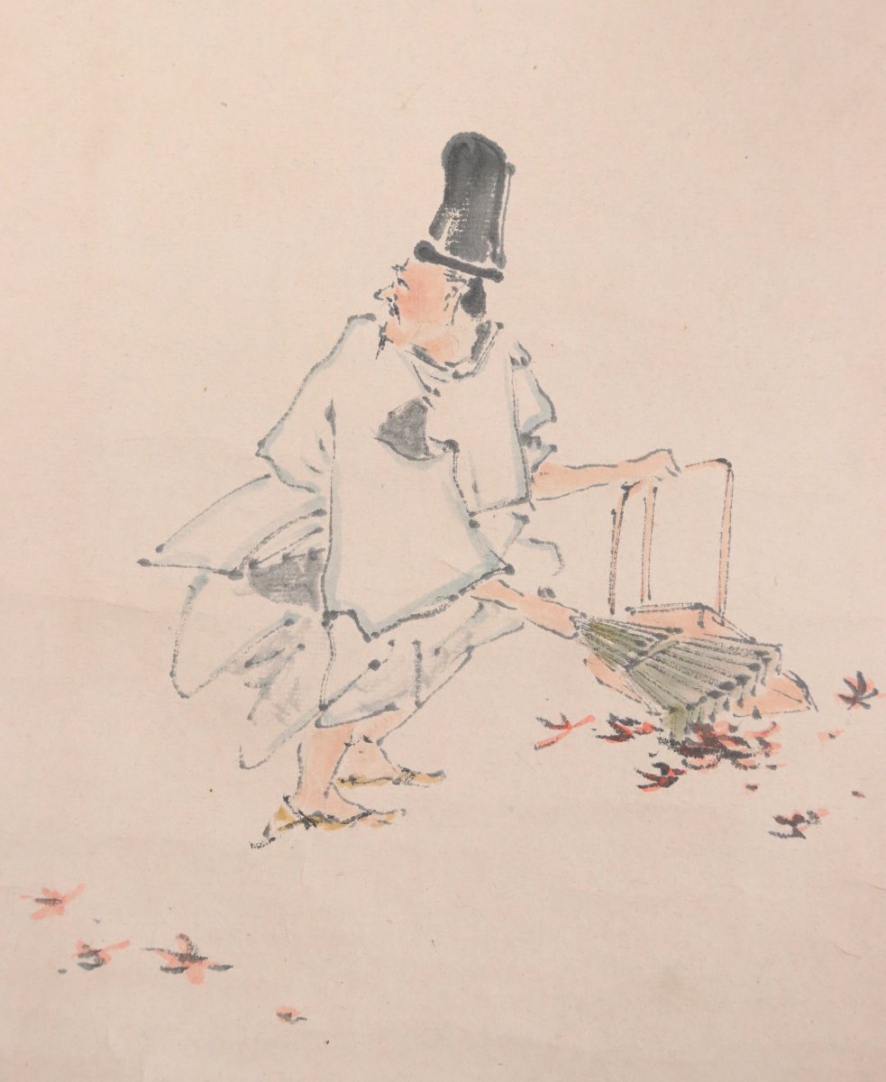 【模写】『谷口香キョウ』幸野楳嶺門下「秋」紙本軸装　共箱　掛軸　書画　日本画　日本美術品_画像4