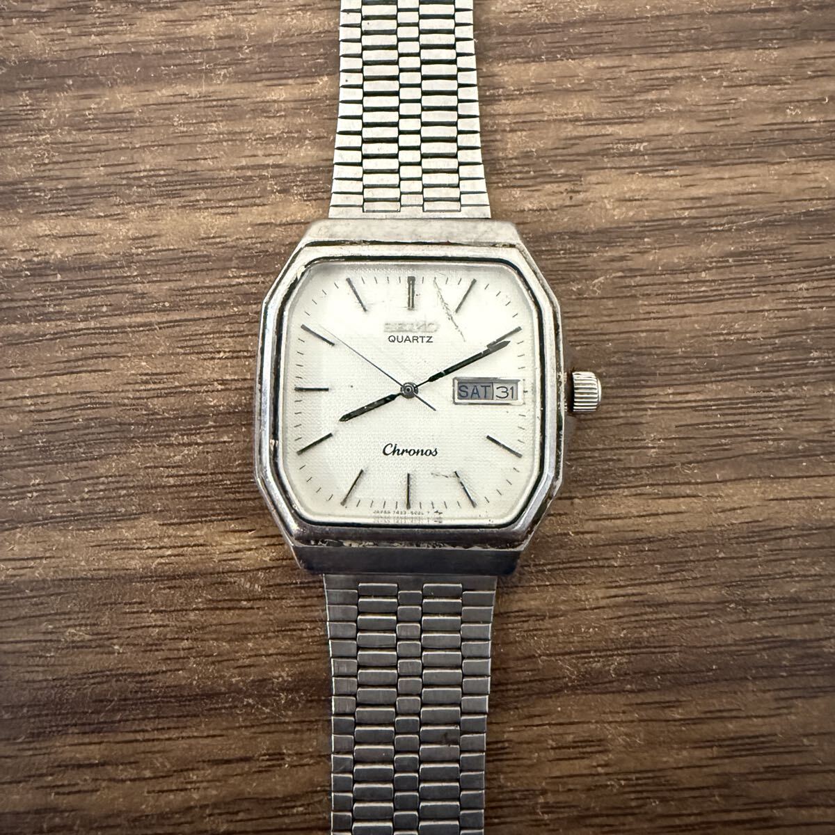 OYN179 SEIKO セイコー chronos クロノス 7433-5010 メンズ 腕時計 クォーツ デイデイト 動作未確認 現状品