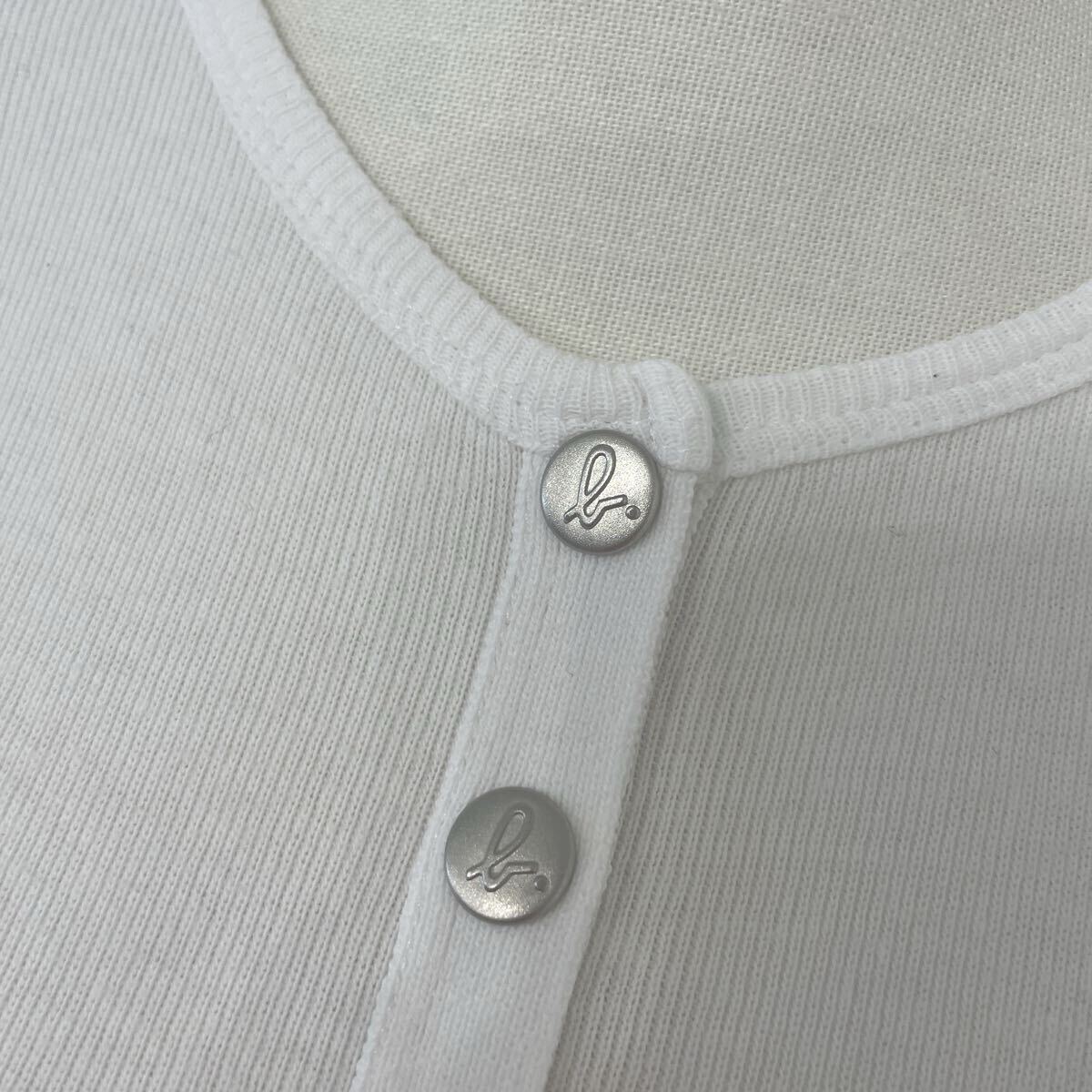 【702】agnes b アニエスベー カーディガン 半袖　コットンニット　ロゴボタン ホワイト　フランス制　表記サイズ2 レディースS相當(dāng)