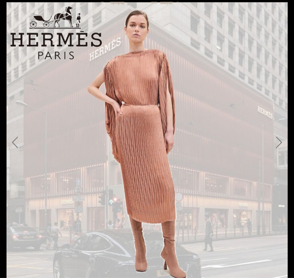 超美品　エルメス　2023aw プリーツラップドレス　定価100万 超美品 エルメス 2023aw プリーツラップドレス 定価100万｜Yahoo