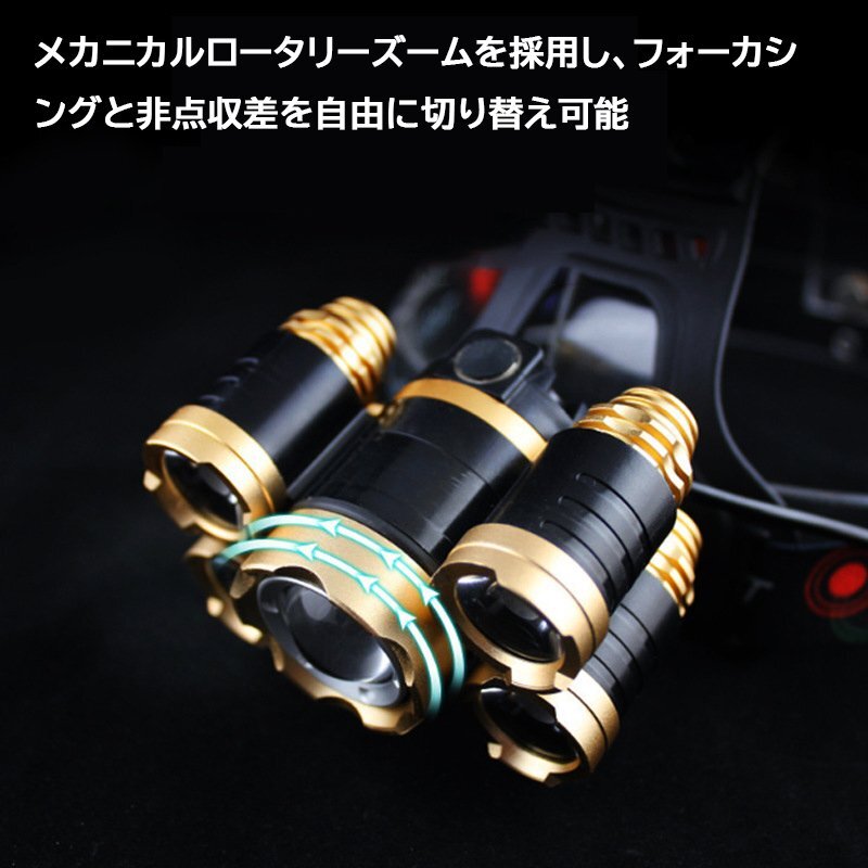 ヘッドライト 強(qiáng)化版5光源 人感センサー 長(zhǎng)航続 多機(jī)能 ledライト 4種類USB充電式 ヘッドランプ 大容量 超高輝度 防水 釣り 登山 防災(zāi)グッ