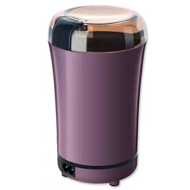 コーヒーミル 電動 カッター コーヒーミル 電動コーヒーミル 粉末 ひき機 水洗い可 豆 一台多役 掃除ブラシ付(パープル)414
