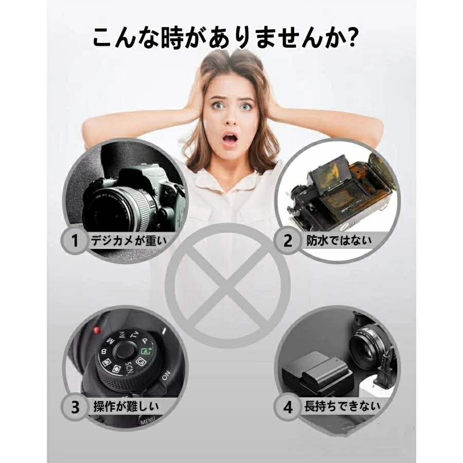 アクションカメラ 5K 水中カメラ 防水30M 270度回転レンズ Vlog 動畫撮影 スタビライザー Vlog 小型 ビデオカメラ ポケットカメラ hw1223