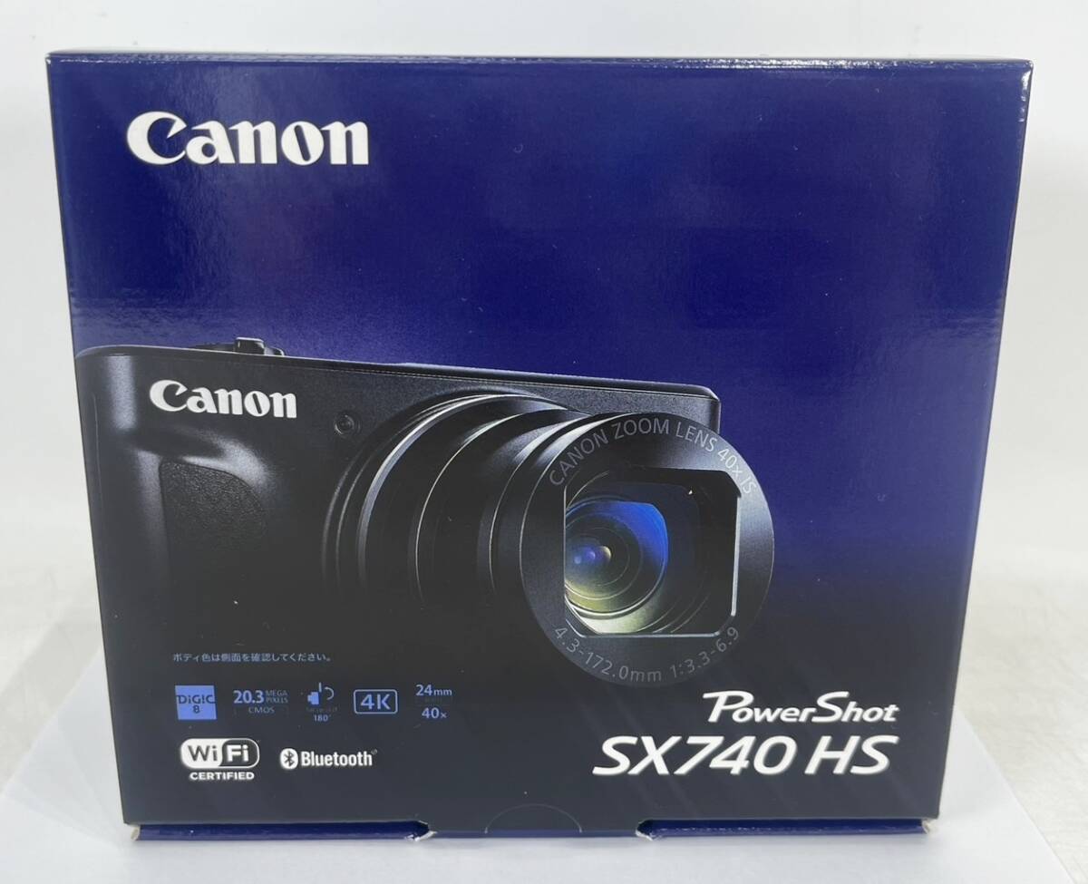 新品未使用 1円～　Cannon キャノン SX740 HS PowerShot パワーショット ブラック 箱 付屬品 保証書あり コンパクトデジタルカメラ