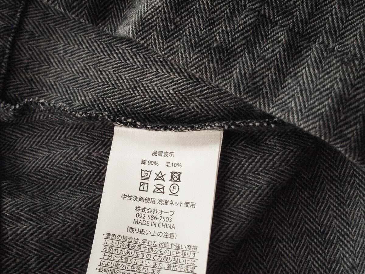 未使用オーブ＊前后著ヘリンボーンツイードピンタック&ボタンゆったりベスト チャコールグレー＊