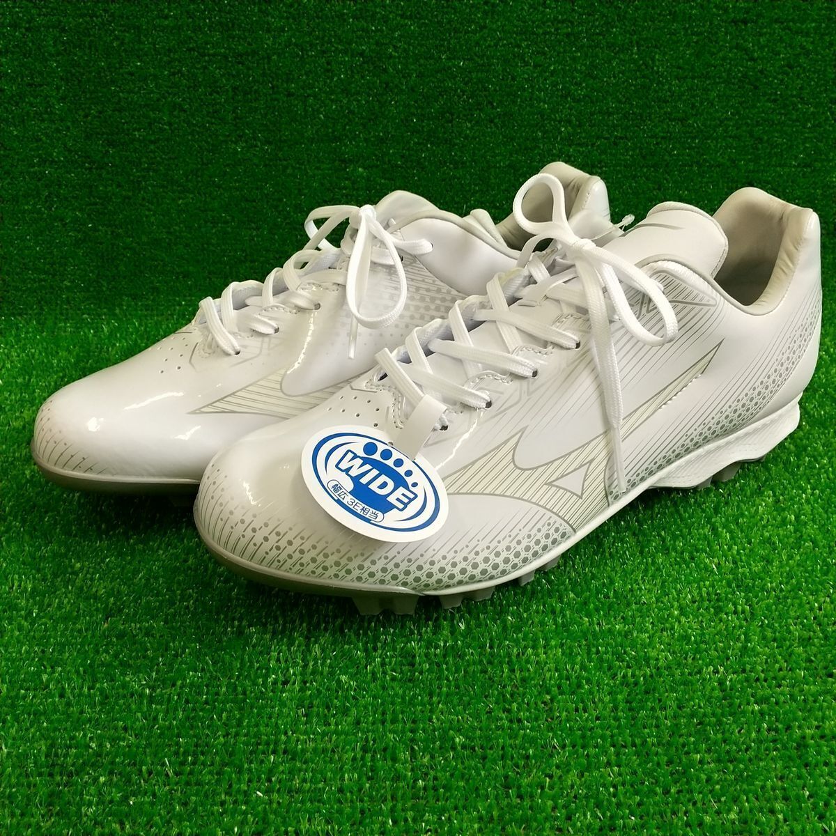 59 激安 ミズノ ポイントスパイク ホワイト 27.0cm 11GP222101 3E ウェーブライトレボ 新品_画像2