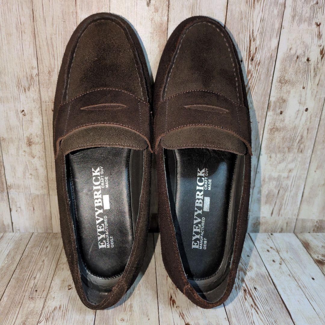 【SHIPS】EYEVYBRICK☆コインローファー☆スエード☆スウェード☆メンズ靴☆40☆シップス☆アイビーブリック☆濃茶☆ダークブラウン