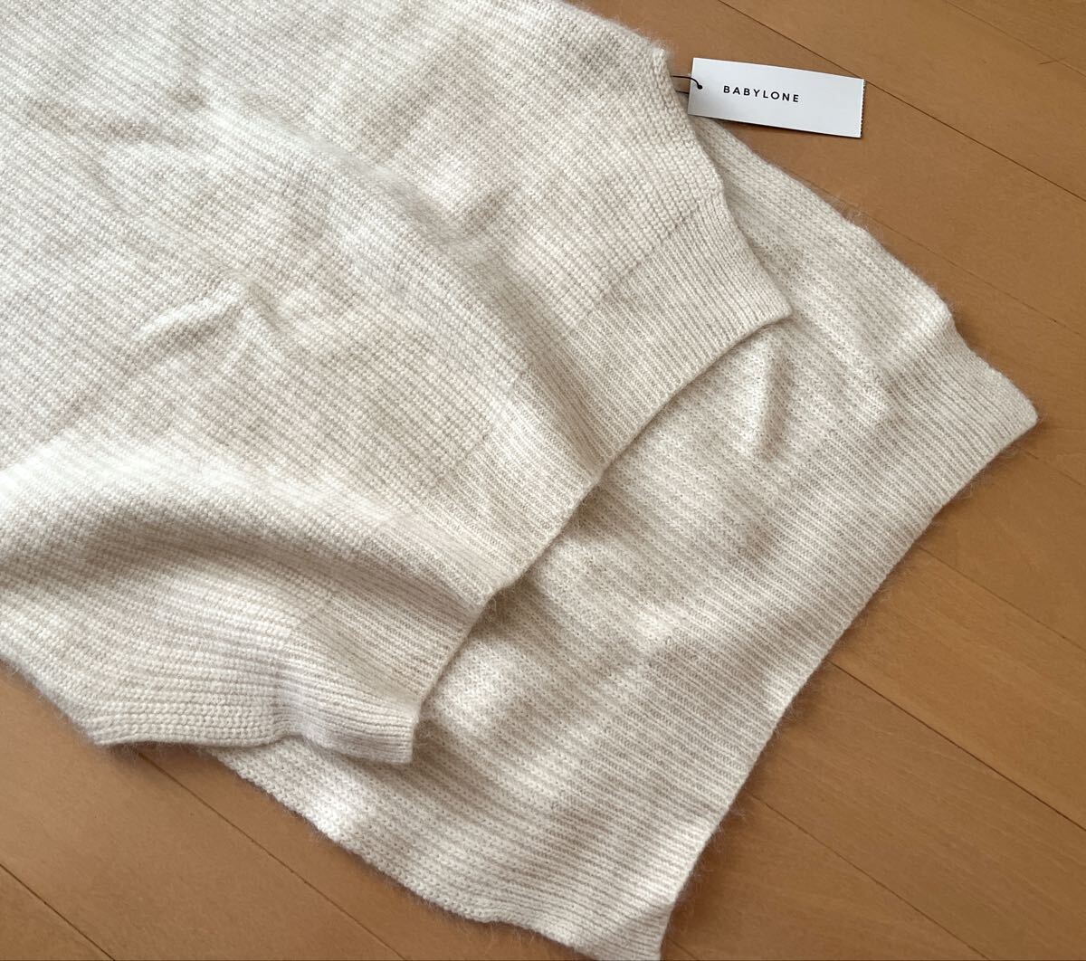 BABYLONE 新品未使用 バビロン 7Gカタアセタート ニットベスト ニット ベスト ホワイト ノースリーブニット _画像4