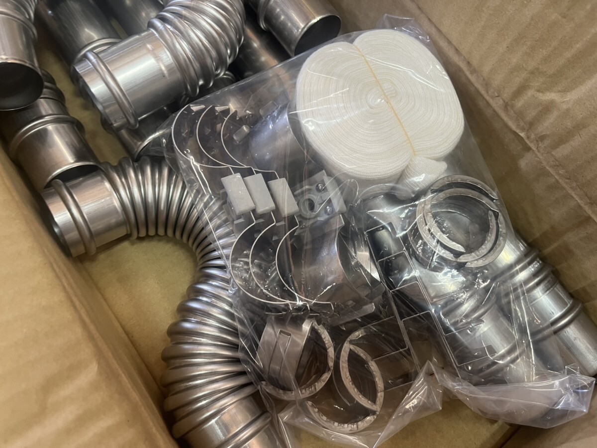 ○3) 開封済 未使用品 Sunpot サンポット FF式 石油暖房機用 吸排気管 延長セット FR-20S4 ステンレス管使用 ①_画像4