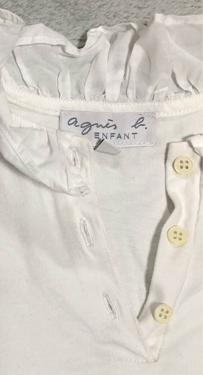 アニエスベー agns b. ENFANT キッズ 女の子 ガールズ 子供服 キッズ ホワイト 長袖シャツ 8ans_画像2