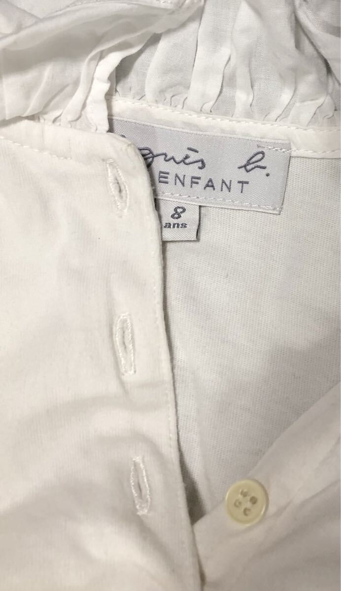アニエスベー agns b. ENFANT キッズ 女の子 ガールズ 子供服 キッズ ホワイト 長袖シャツ 8ans_画像3