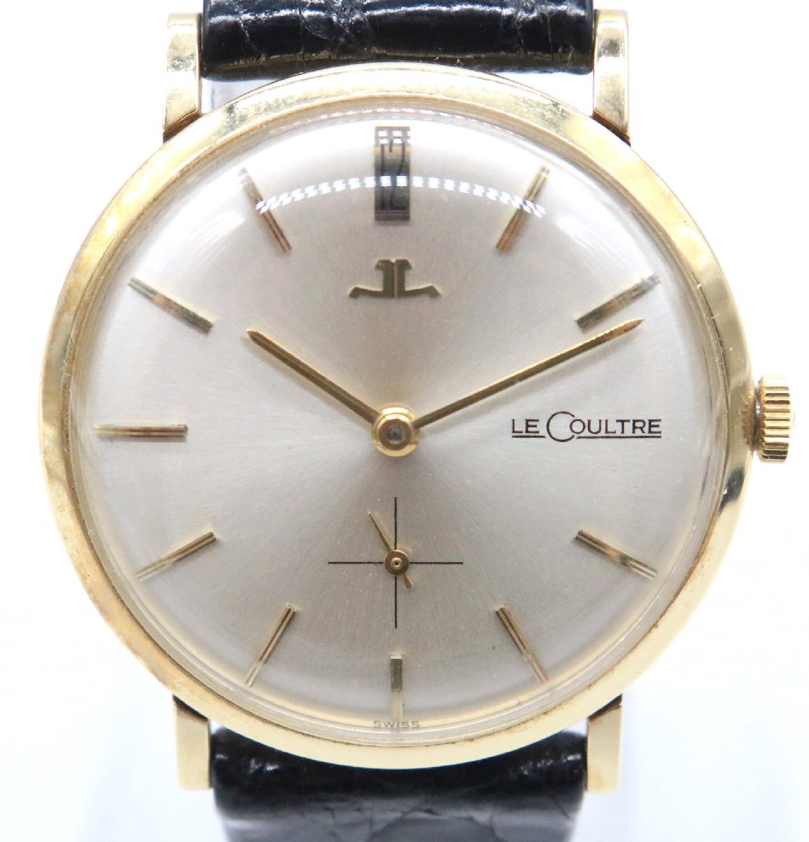 【ト足】ジャガールクルト JAEGER-LECOULTRE メンズ ブランド腕時(shí)計(jì) 手巻き 針稼働OK 14K刻印あり ゴールド系 総重量約26.5g CO850CMM70