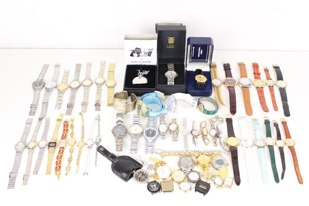 【ト福】腕時計 懐中時計 大量まとめ ELGIN エルジン CITIZEN シチズン SEIKO セイコー ALBA アルバ メンズ レディース LC000LLS23
