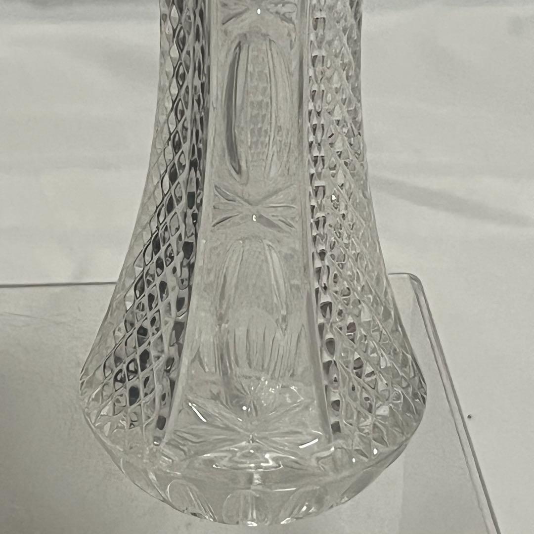 Lead Crystal24%　カメイガラス　フラワーベース(花瓶)【レトロ品】 Lead Crystal24% カメイガラス フラワーベース(花瓶)【レトロ品