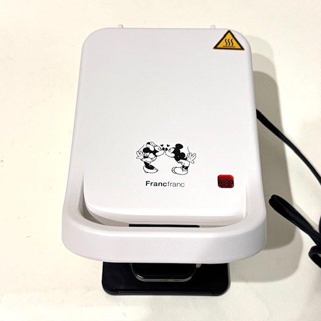 【未使用】francfranc　ディズニー　プレスサンドメーカー　RPS-2 ホワイト　ミッキー　ミニー　両面焼き目　5段階調(diào)整　調(diào)理家電　HMY