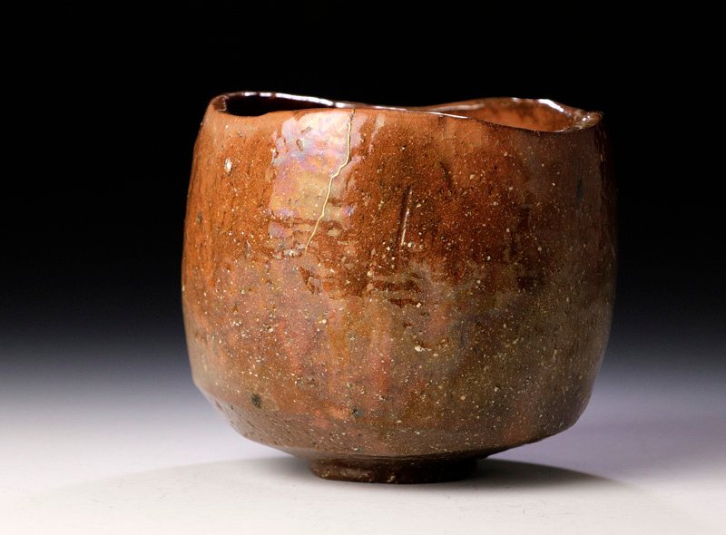 【古美味】大野鈍阿作 赤楽茶碗 茶道具 保証品 FLo6