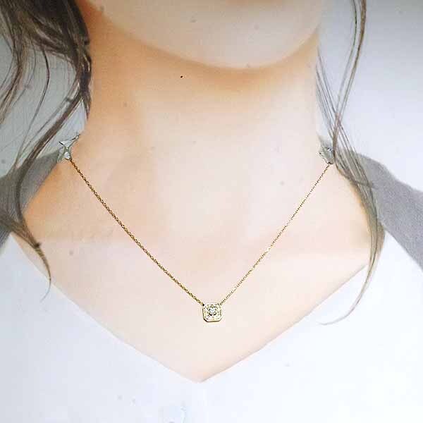  Vendome бриллиант 0.087ct 0.06ct 18 золотой желтое золото K18YG колье коробка VENDOME