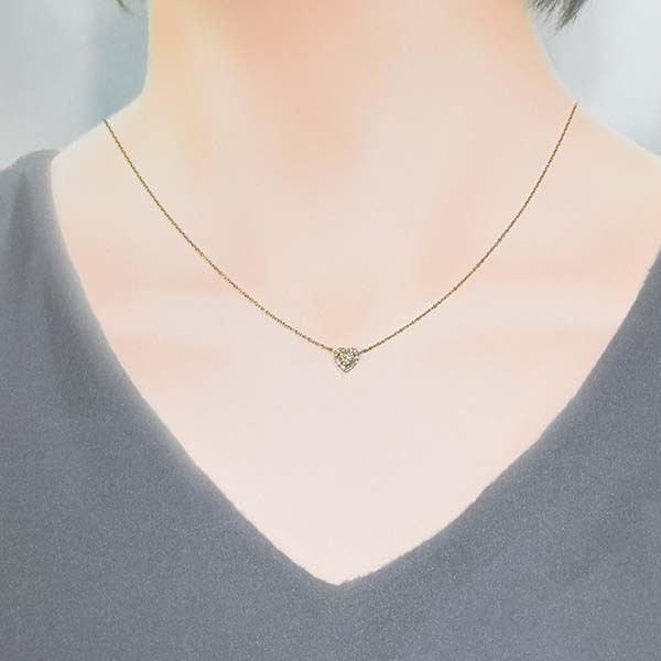  Vendome бриллиант 18 золотой желтое золото K18YG колье Heart VENDOME