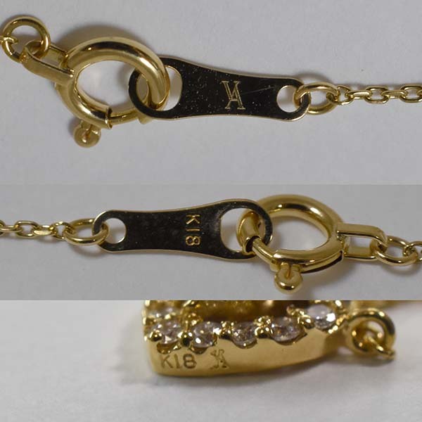  Vendome бриллиант 18 золотой желтое золото K18YG колье Heart VENDOME