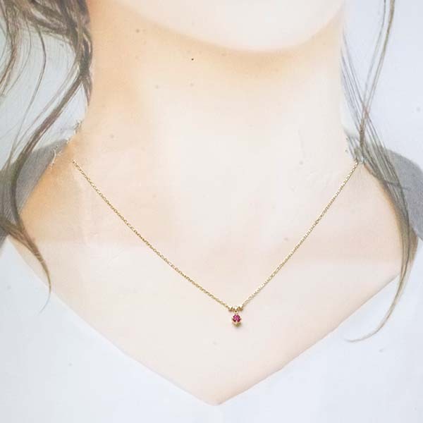  Vendome рубин бриллиант 18 золотой желтое золото K18YG колье VENDOME маленький колье 