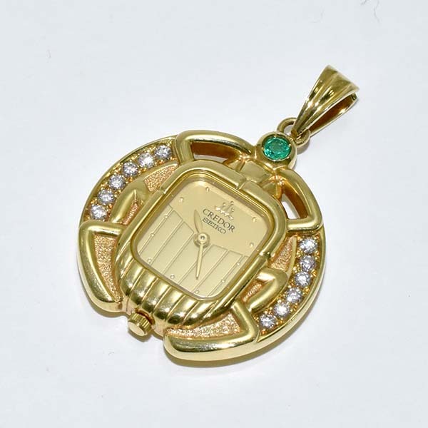 セイコー クレドール レディース GTTE846 18金イエローゴールド K18YG クォーツ 1E70-3B10 約18.5g ポケットウォッチ ペンダントウォッチ_画像2