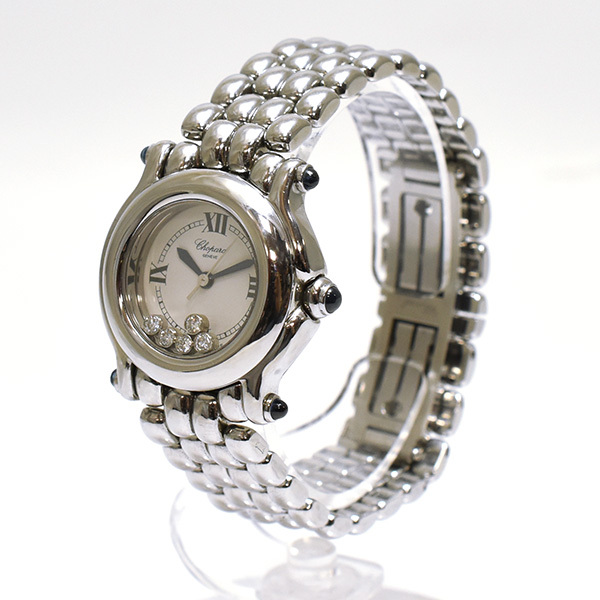 ショパール ハッピースポーツ レディース 27/8250-23 ステンレス クォーツ ダイヤモンド 箱 保証書 Chopard_画像2