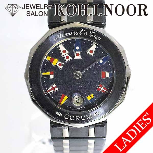 コルム アドミラルズカップ レディース 39.610.30 V50 ガンブルー ステンレス クォーツ CORUM_画像1