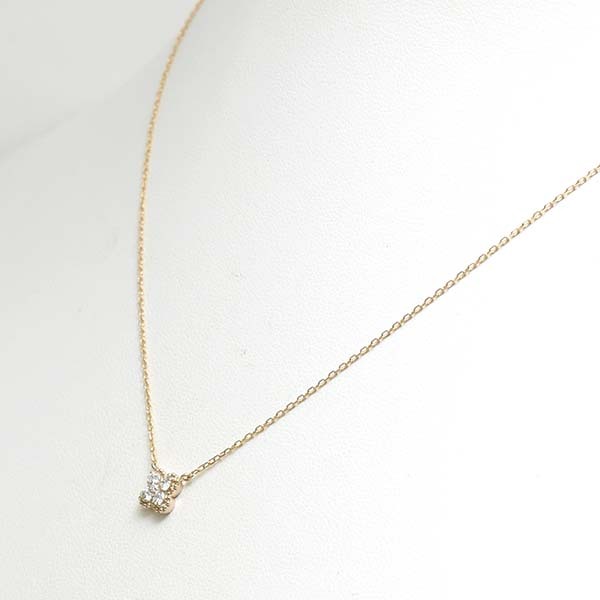  Vendome бриллиант 0.12ct 18 золотой розовое золото K18PG колье коробка цветок цветок VENDOME