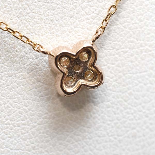  Vendome бриллиант 0.12ct 18 золотой розовое золото K18PG колье коробка цветок цветок VENDOME