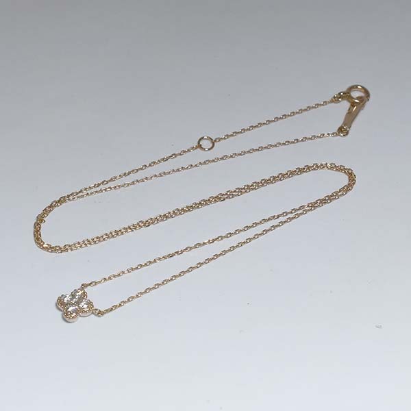  Vendome бриллиант 0.12ct 18 золотой розовое золото K18PG колье коробка цветок цветок VENDOME