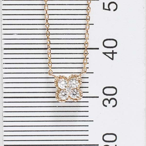  Vendome бриллиант 0.12ct 18 золотой розовое золото K18PG колье коробка цветок цветок VENDOME