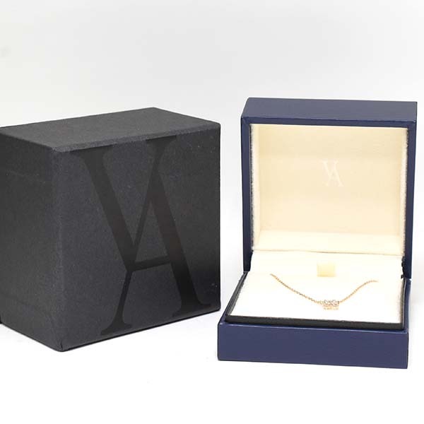  Vendome бриллиант 0.12ct 18 золотой розовое золото K18PG колье коробка цветок цветок VENDOME