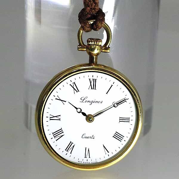 ロンジン 18金イエローゴールド K18YG クォーツ 総重量29.3g 懐中時計 ポケットウォッチ LONGINES_画像2