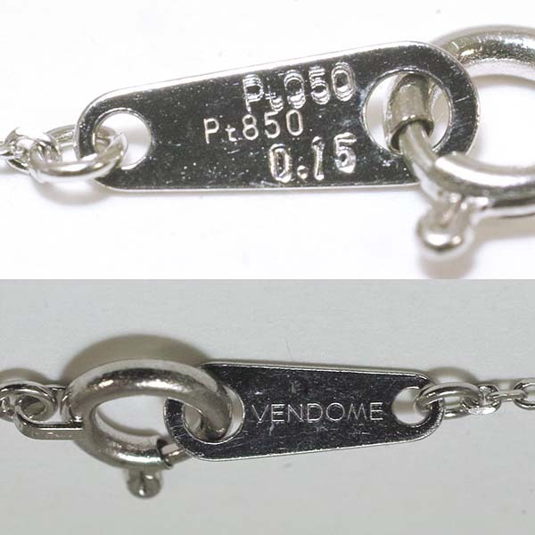  Vendome бриллиант 0.15ct платина Pt850 Pt950 подвеска колье Heart VENDOME