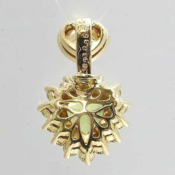 ジュエルスタジオ ダイヤモンド 0.85ct ペリドット ジルコン 18金イエローゴールド K18YG ペンダント トップ ハート JEWEL STUDIO_画像3