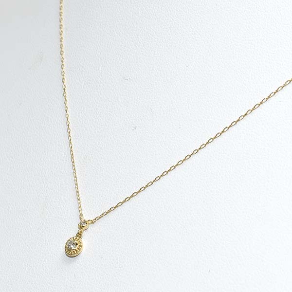  Vendome бриллиант 0.04ct 18 золотой желтое золото K18YG колье коробка VENDOME маленький колье 