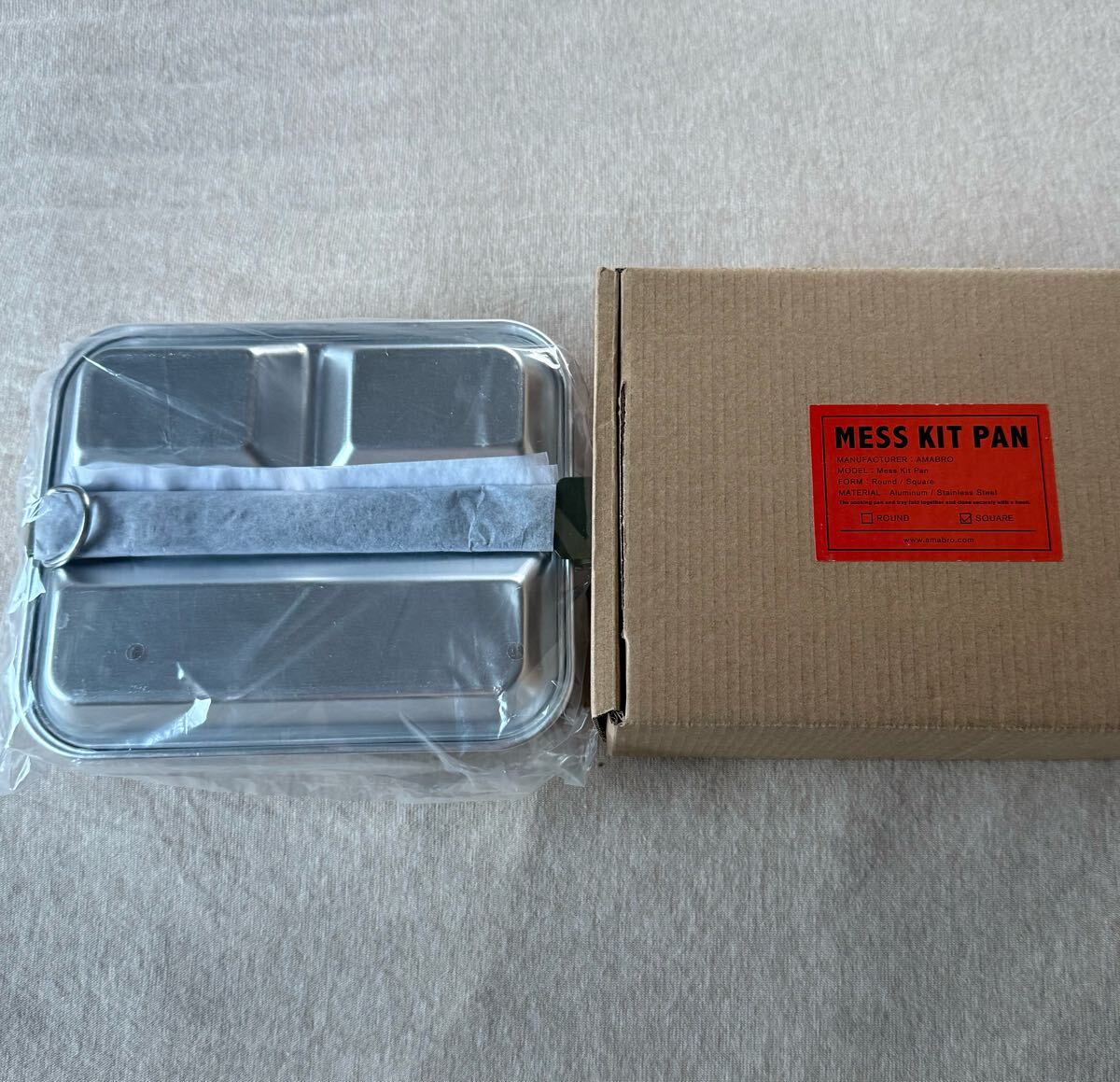 新品 AMABRO MESS KIT PAN メスキットパン アウトドア キャンプ UL トレック アルミ ステンレス クッカー フライパン 調理器具 食器 お皿_画像1