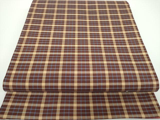 平和屋着物●西陣　じゅらく謹製　両面　全通柄袋帯　格子　証紙付き　正絹　逸品　未使用　DAAV6757ps