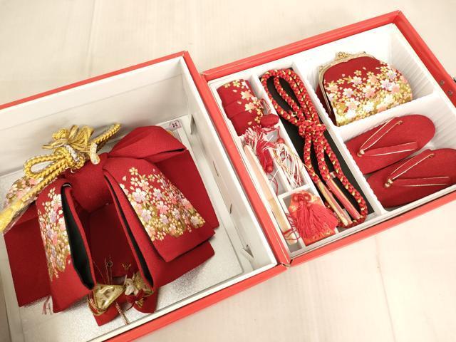 平和屋本店[]七五三　和装小物セット　舞桜文　箱付き　逸品　AAAU5252ja_画像1