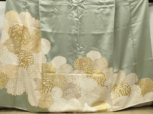 平和屋着物■豪華色留袖 駒刺繍 菊尽くし 乱菊 金彩 正絹 逸品 DAAW8735qa_画像3