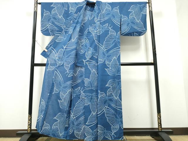 平和屋着物∴夏物 浴衣 綿紅梅 舞蝶文 綿 逸品 CAAW1107ng_画像2