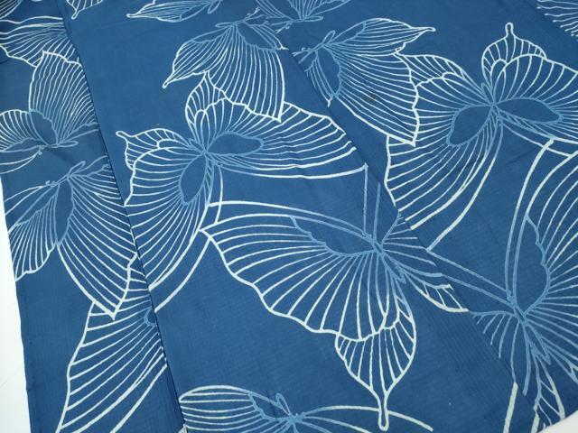 平和屋着物∴夏物 浴衣 綿紅梅 舞蝶文 綿 逸品 CAAW1107ng_画像3