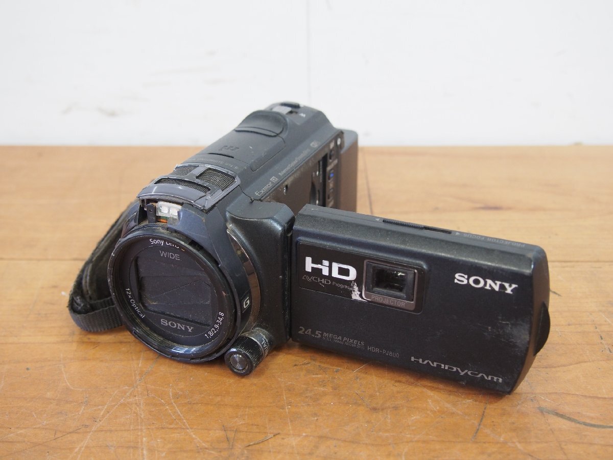 ☆【1T0703-11】 SONY ソニー ビデオカメラ ハンディカム HDR-PJ800 バッテリー付き ExmorR Sony Lens G 12× Optical 1.8/2.9-34.8 ジャン