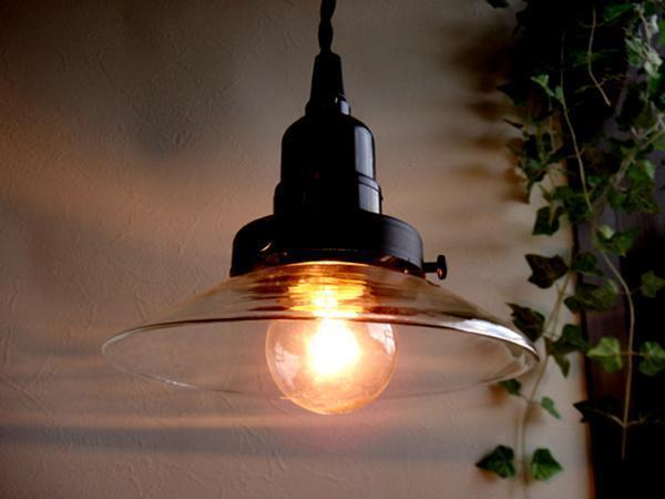 特価激安昭和レトロ透明ガラスペンダントランプ70アンティーク風(fēng)天井照明