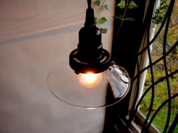 特価激安昭和レトロ透明ガラスペンダントランプ70アンティーク風(fēng)天井照明