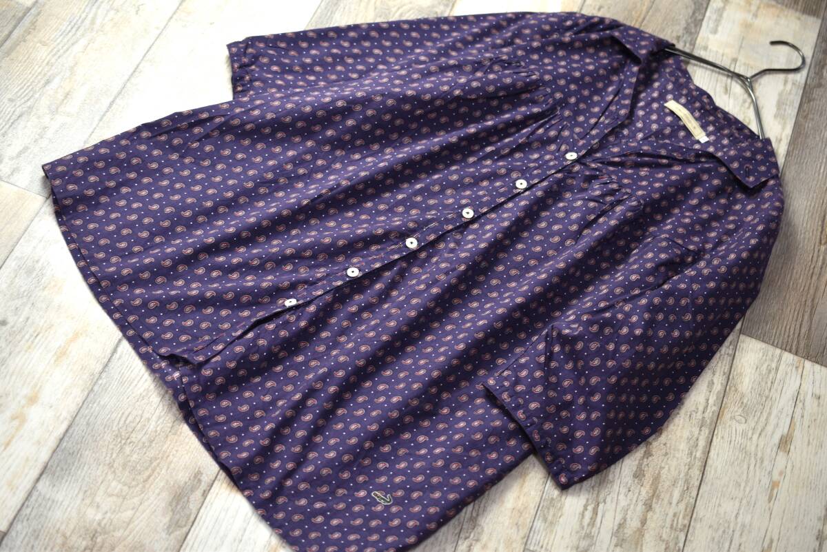 クロコダイル CROCODILE ペイズリー柄ブラウスシャツチュニック サイズL 秋色?