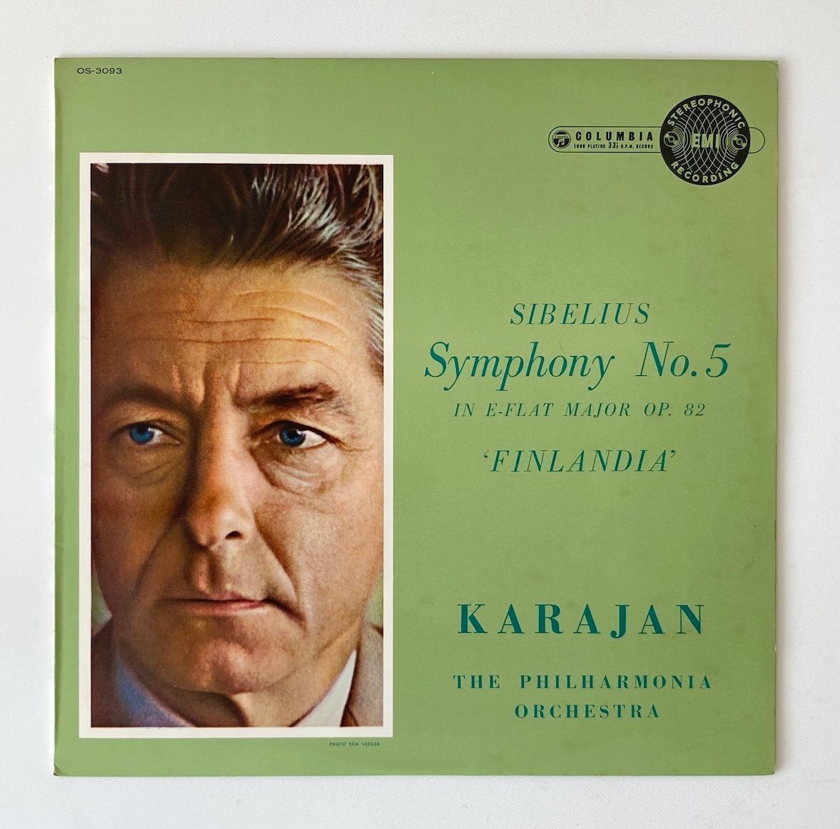 LP/ ヘルベルト・フォン・カラヤン / シベリウス：交響曲第5番 / 国内盤 ペラジャケ COLUMBIA OS-3093 22408_画像1