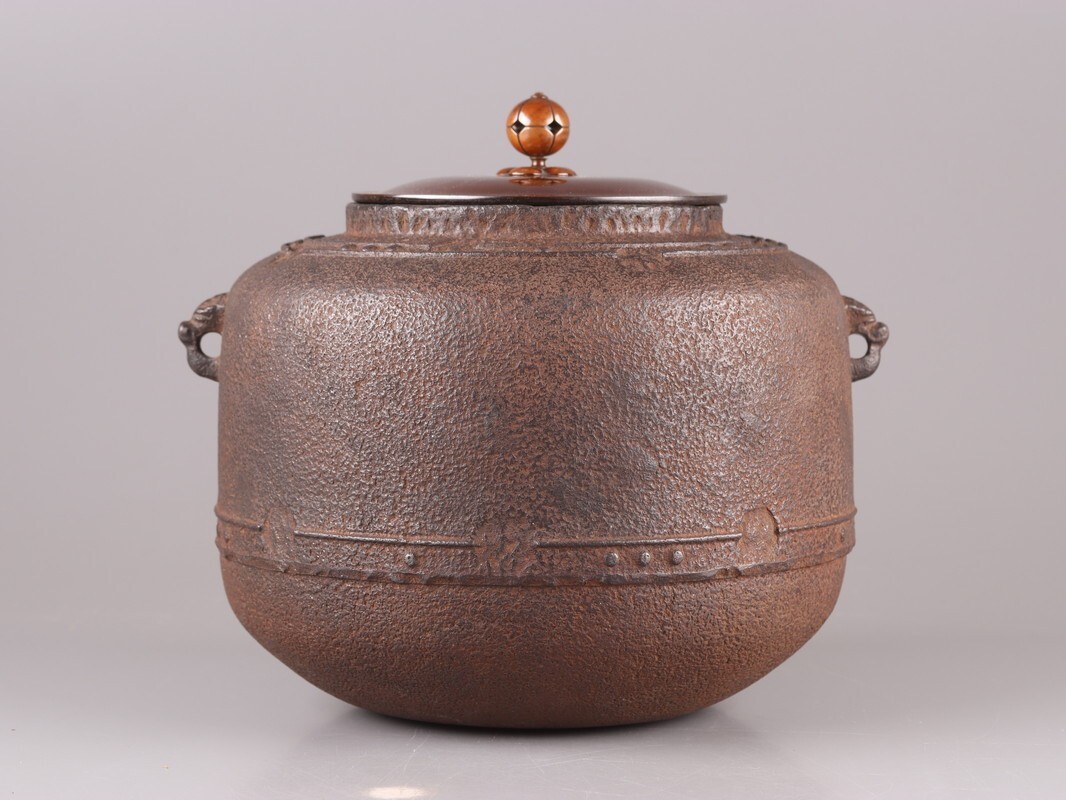 茶道具 釜師 吉羽與兵衛 茶釜 共箱 極上品 初だし品 D4264