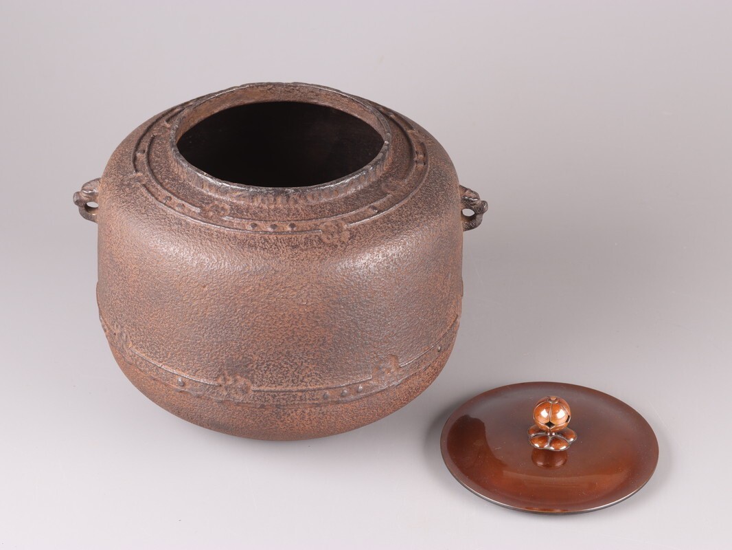 茶道具 釜師 吉羽與兵衛 茶釜 共箱 極上品 初だし品 D4264